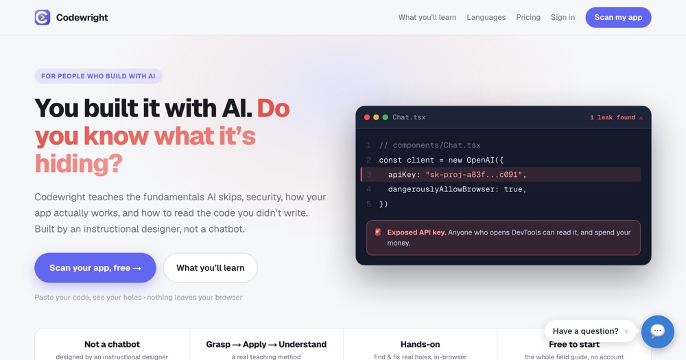 Codewright, the fundamentals AI skips